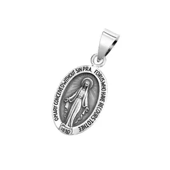 JB JOYAS BARON - Colgante de Plata Esterlina 925 Medalla Virgen
