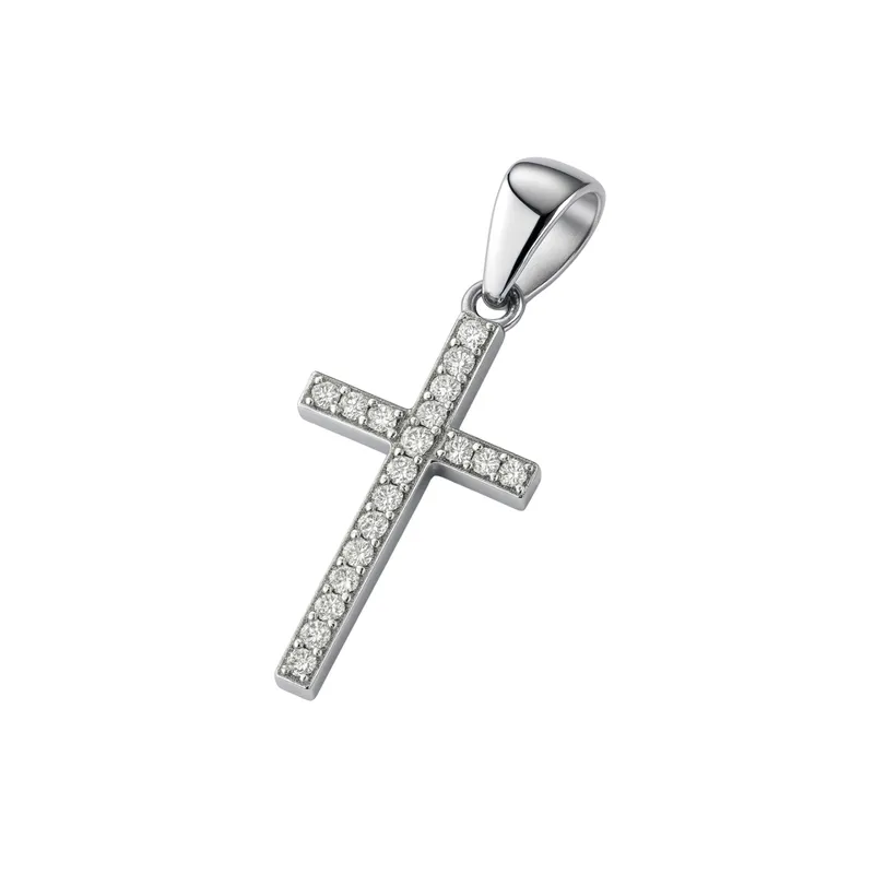JB JOYAS BARON - Colgante de Plata Esterlina 925 Cruz con Circonita