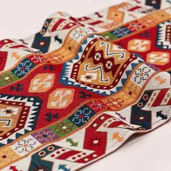 DEKOHOME - Camino de Mesa Gobelina Borlas Etnico