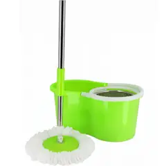 GENERICO - 2 Mopas Giratoria 360° Trapeador Canasto Metálico Con Paños - Rojo