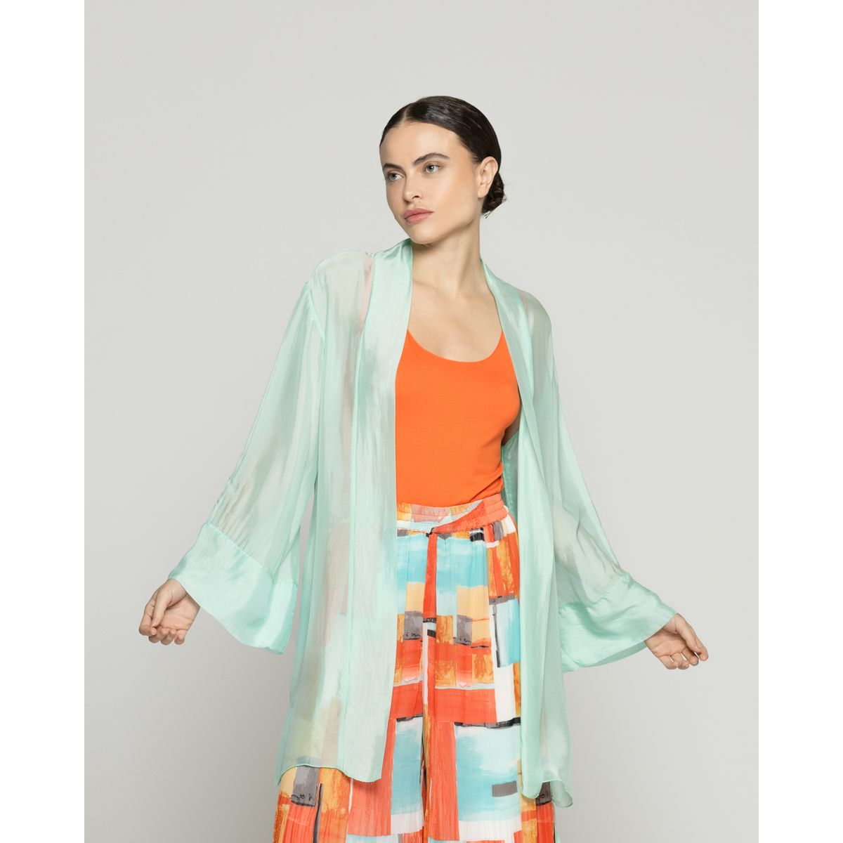 LINEATRE - Tapado Mujer Spolverino Dafne Verde Menta Lineatre