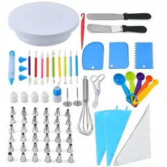 GENERICO - Set Repostería Plato Giratorio Kit Pastelería Decorar Tortas 66 piezas
