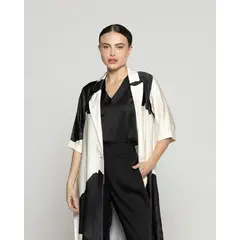 LINEATRE - Spolverino Mujer Dalia Estampado Floral Maxi