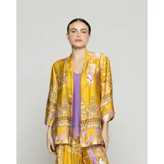 LINEATRE - Tapado Mujer Daniella Spolverino Satinado Amarillo