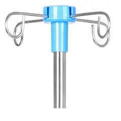 GENERICO - Porta Suero Ajustable 4 Ganchos Base Pedestal 3 Ruedas Suero