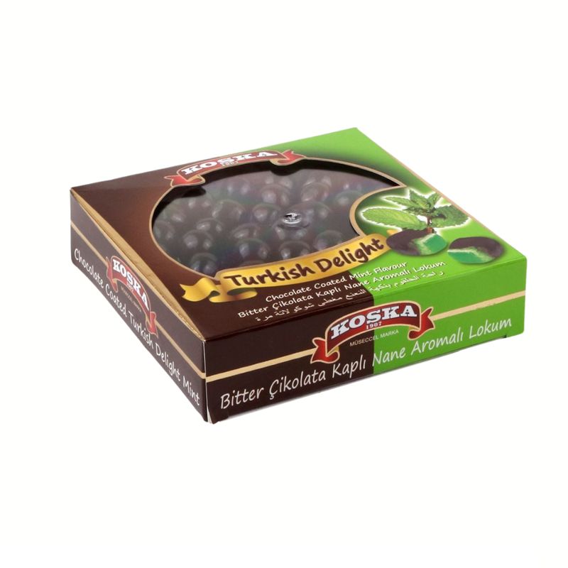 KOSKA - Delicias Turcas Lokum Sabor Menta cubierta en Chocolate 220g
