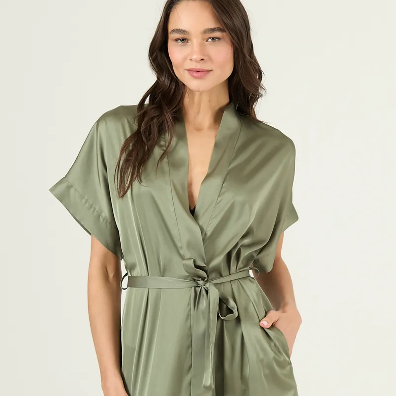 BARBIZON - Bata de Mujer Mini Satin Verde