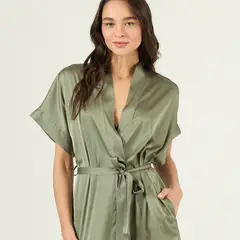 BARBIZON - Bata de Mujer Mini Satin Verde