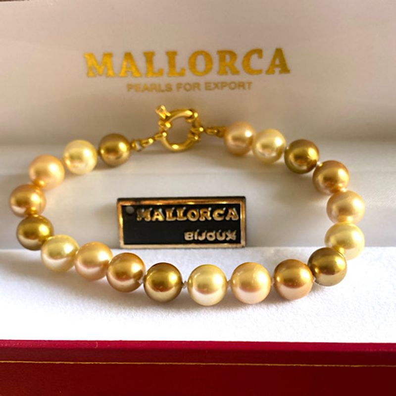 MALLORCA - PULSERA PERLAS DE MALLORCA 8MM DORADOS