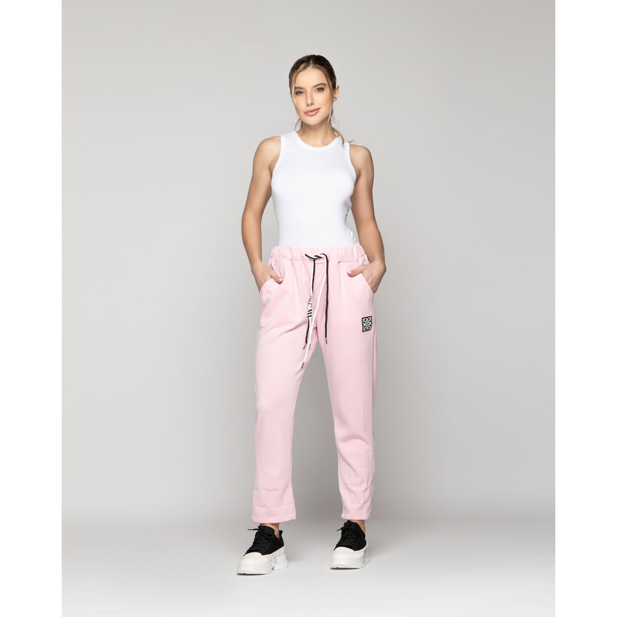 LINEATRE - Pantalón Mujer Pastora Buzo Rosa Lineatre