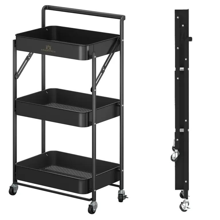 KING RACK Carrito Carro Organizador Multiuso Ruedas Plegable Estantes ...