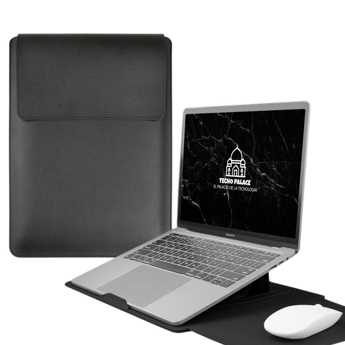 GENERICO - Funda Para Notebook Macbook Con Soporte Plegable 15"  / 16"  - Negro