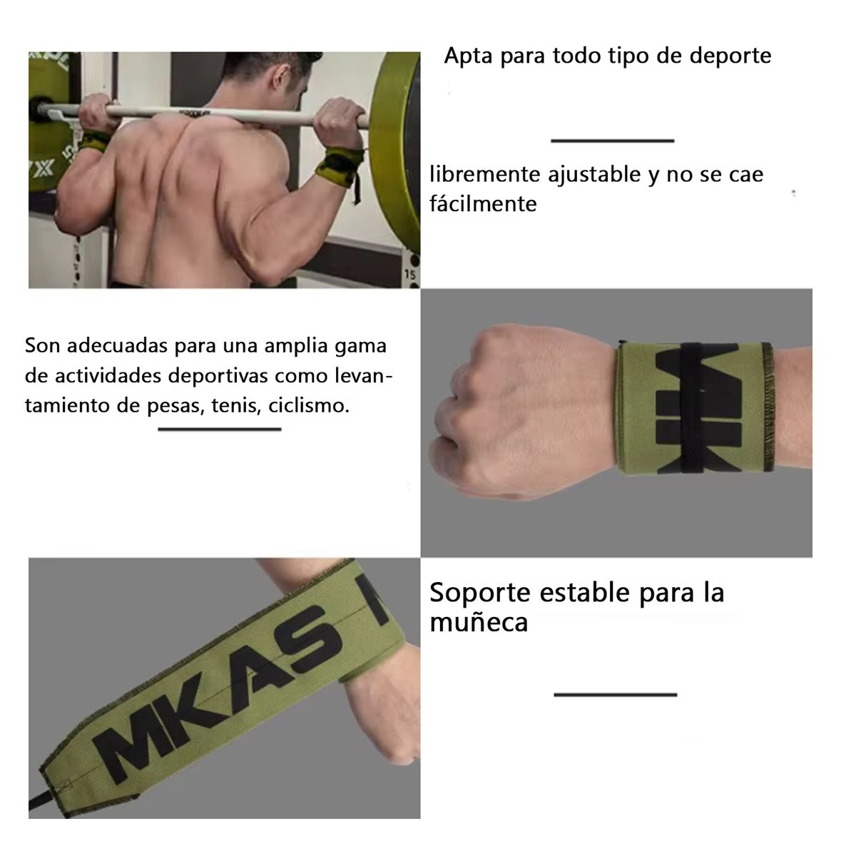 MORLAN - Muñequeras Rígidas de Tela para Gimnasio y Crossfit  Ajustable Beige