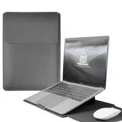GENERICO - Funda Para Notebook Macbook Con Soporte Plegable 15" / 16" - Gris O