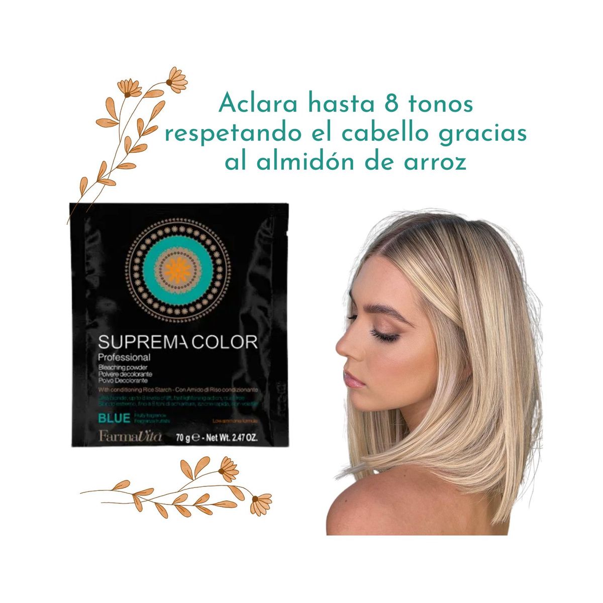 FARMAVITA - Polvo Decolorante Farmavita Suprema Color 30g Aclara hasta 8 tonos