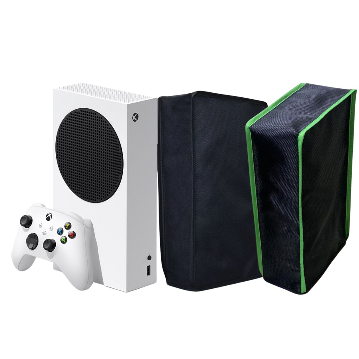 GENERICO - Funda Protectora Antipolvo Premium Consola Xbox Series S - Negro Verde