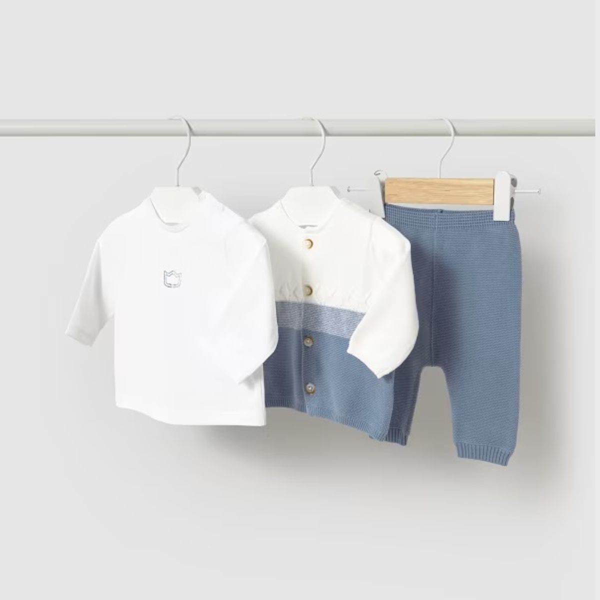 MAYORAL - Conjunto 3 piezas tricot recién nacido