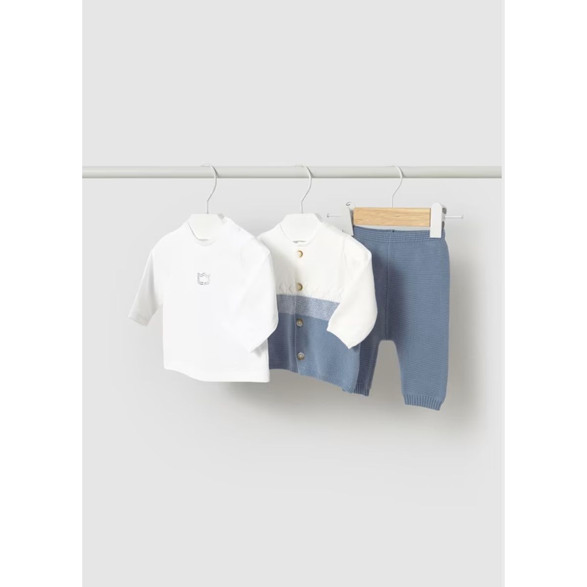 MAYORAL - Conjunto 3 piezas tricot recién nacido
