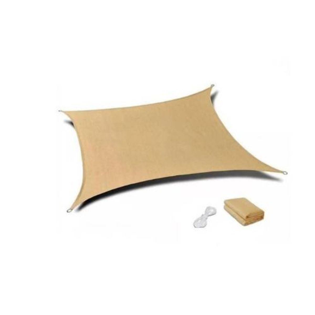 GENERICO - Lona Toldo Vela Sombra Malla Anti Uv Cuadrado 4X4 Metros