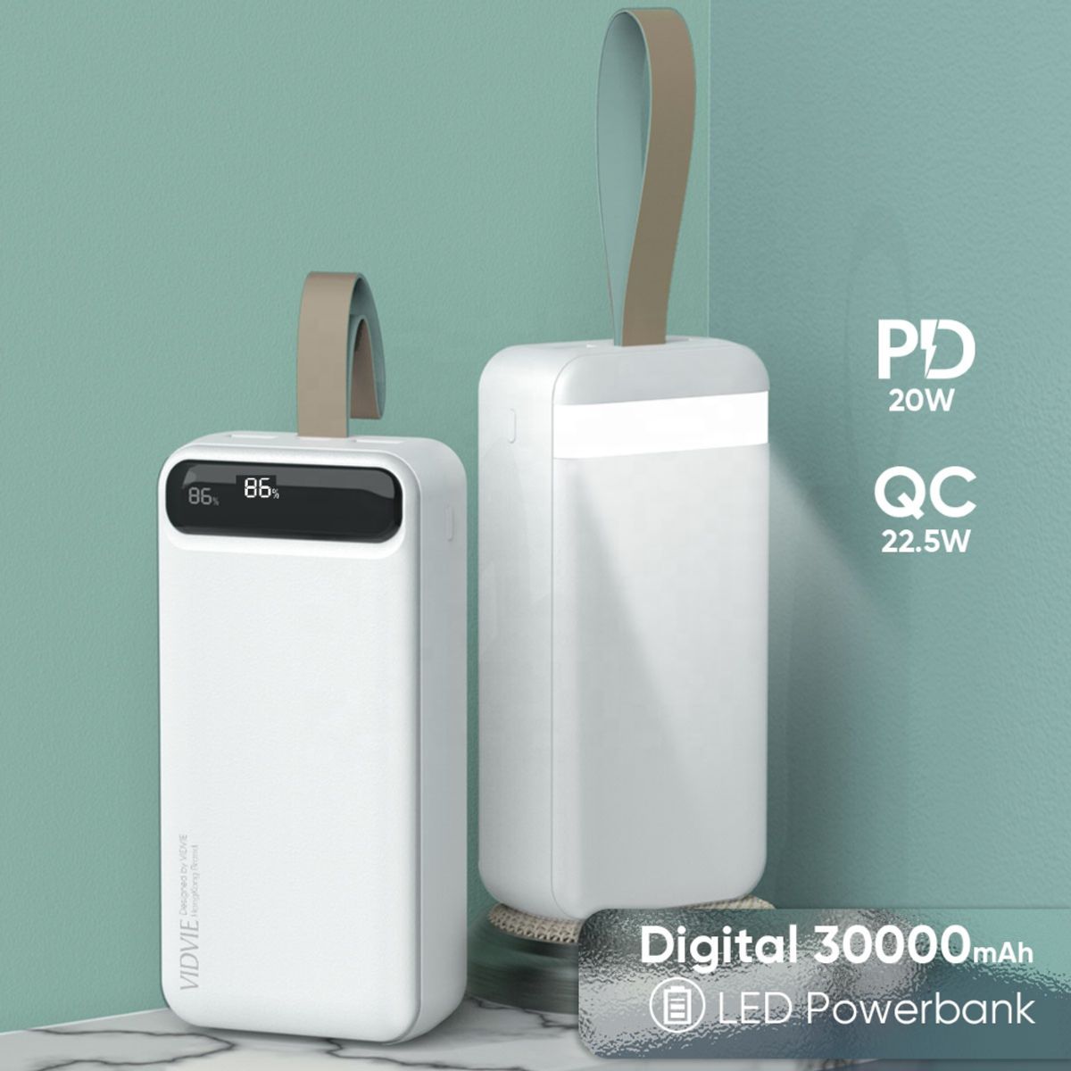 GENERICO - power bank linterna vidvie PB764 30000mah