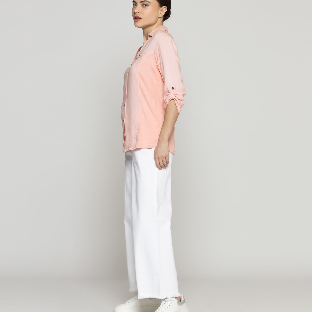 LINEATRE - Blusa Mujer Carolina Slim Fit Tela Ligera Rosada Lineatre