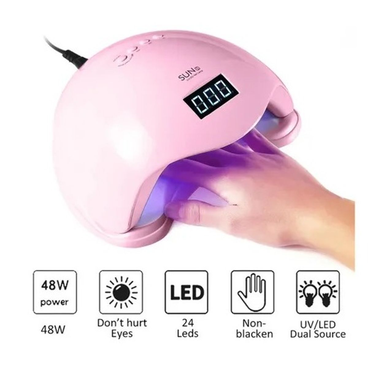 GENERICO - Secador Uñas Uv Led Lampara Manicure Profesional Rosado