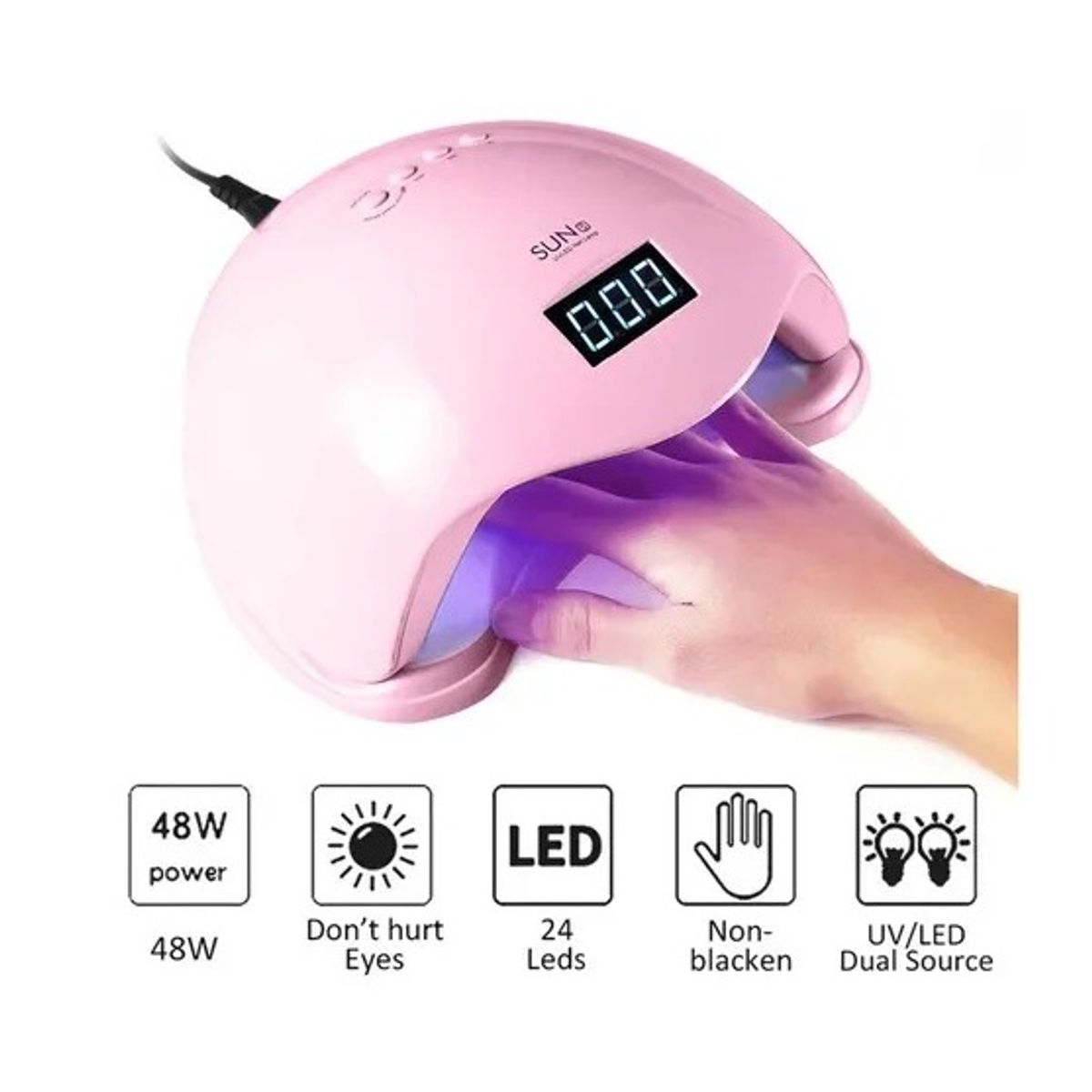 GENERICO - Secador Uñas Uv Led Lampara Manicure Profesional Rosado