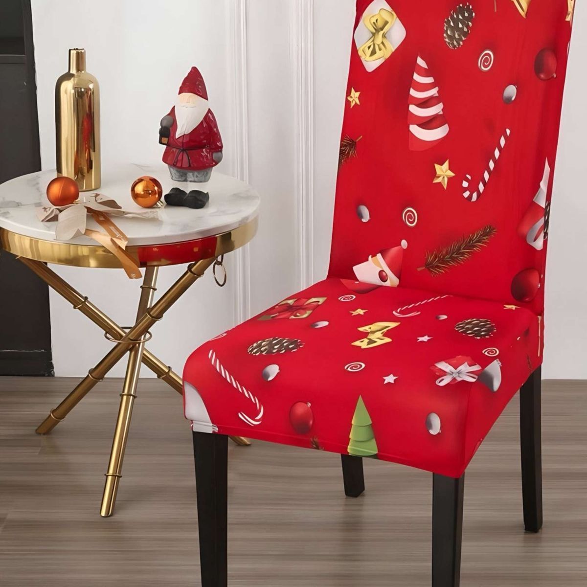 GENERICO - SET DE 6 FUNDAS PARA SILLAS DISEÑO NAVIDAD R11