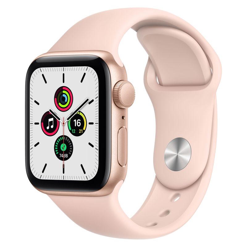 APPLE - Apple Watch Se (44Mm, Gps) - Caja Aluminio Color Oro- Correa Deportiva Rosa Arena