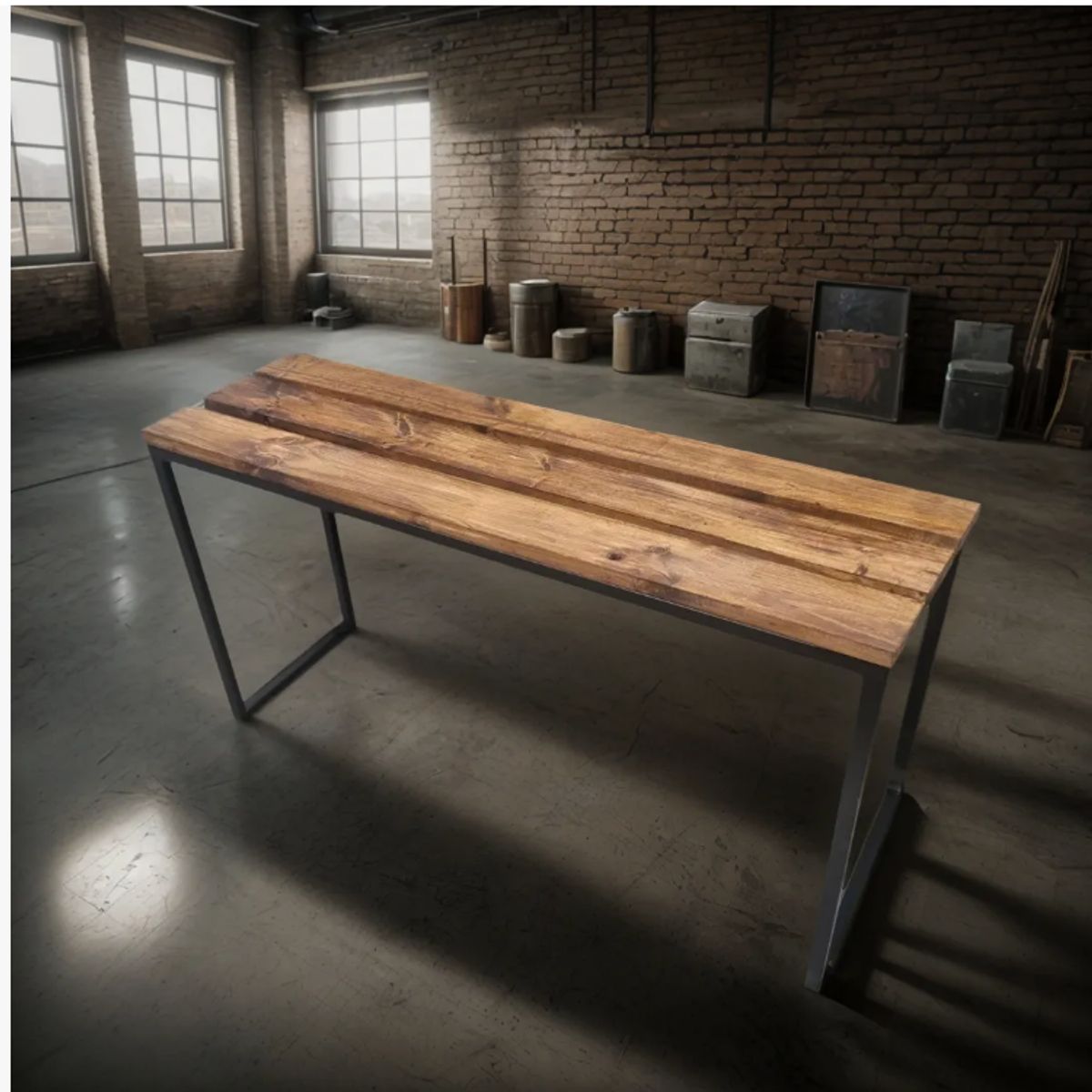 GENERICO - Banca De Metal Y Madera Torshavn - 100 Cm