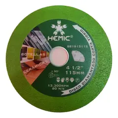 METALFER - Disco Diamantado Para Cortar Vidrio 115mm Hemic