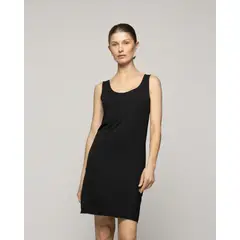 LINEATRE - Vestido Mujer Enagua Básico Negro