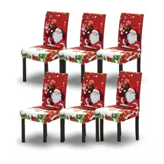 GENERICO - SET DE 6 FUNDAS PARA SILLAS DISEÑO NAVIDAD R02