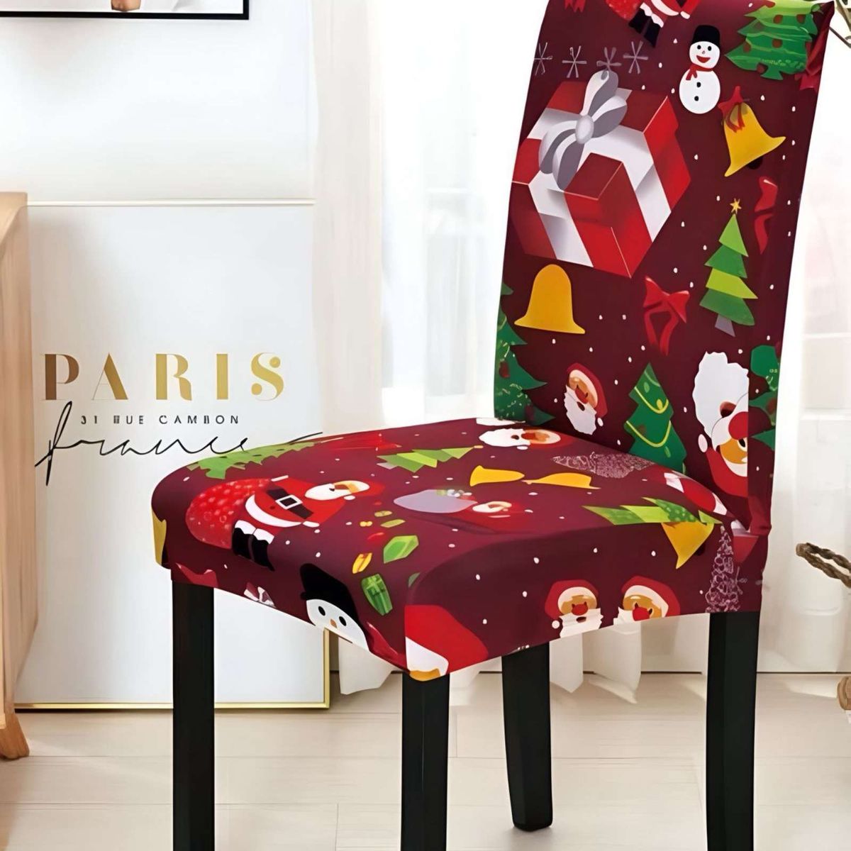 GENERICO - SET DE 6 FUNDAS PARA SILLAS DISEÑO NAVIDAD R03