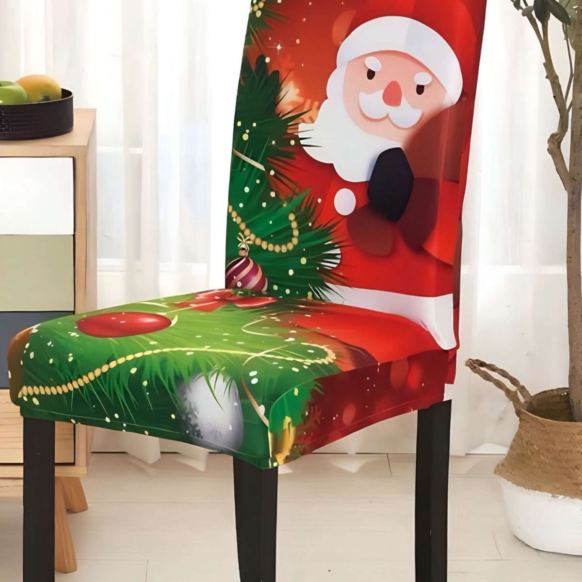 GENERICO - SET DE 6 FUNDAS PARA SILLAS DISEÑO NAVIDAD R06