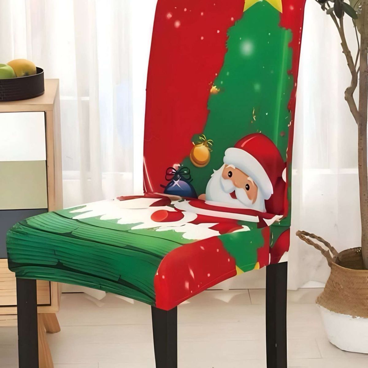 GENERICO - SET DE 6 FUNDAS PARA SILLAS DISEÑO NAVIDAD R09