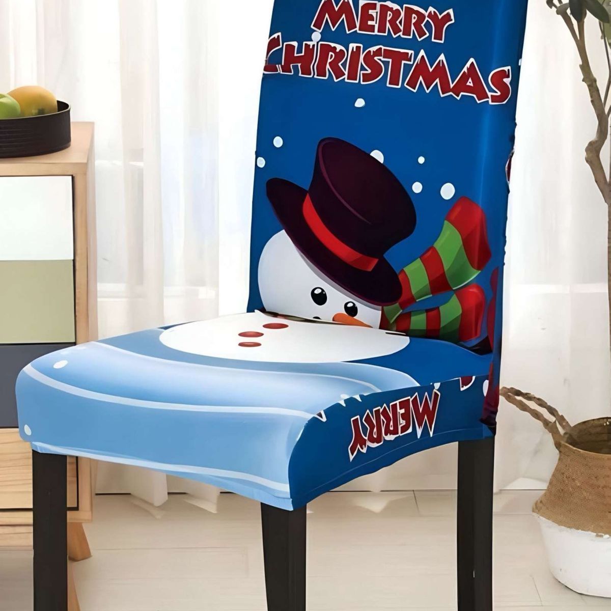 GENERICO - SET DE 6 FUNDAS PARA SILLAS DISEÑO NAVIDAD R11