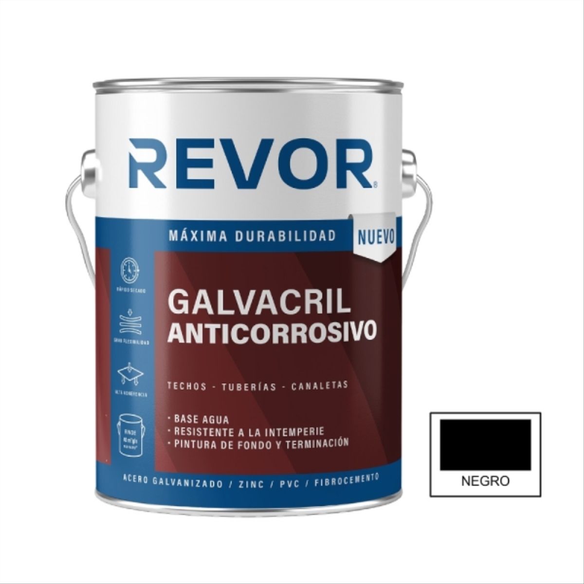 REVOR - Galvacril anticorrosivo negro 1 gl