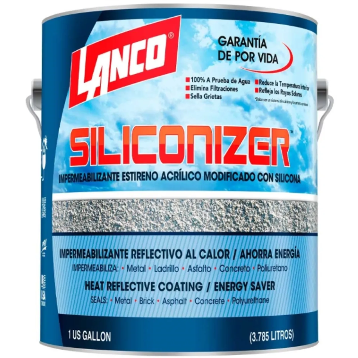 LANCO - Sellador techos Siliconizer rojo galón