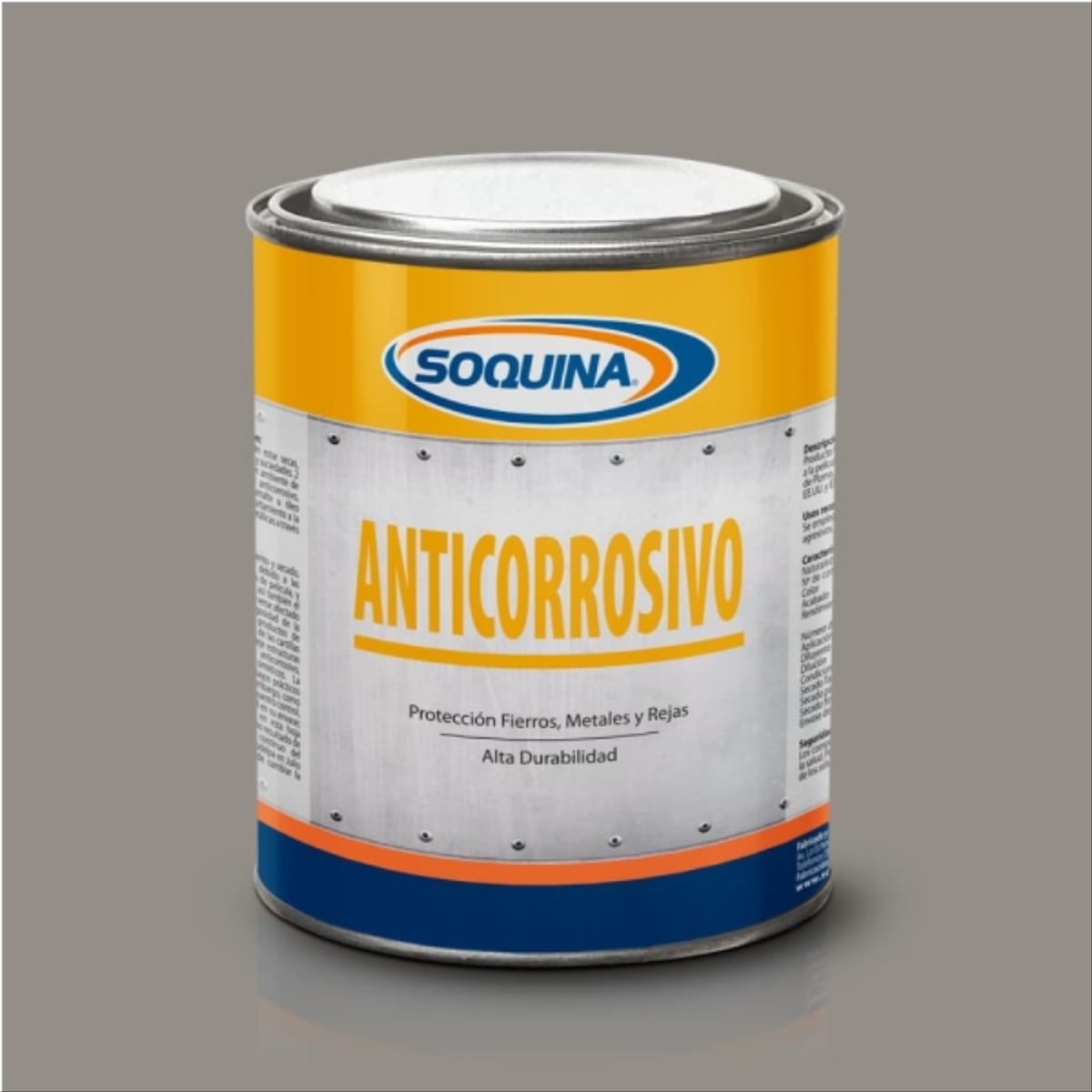 SOQUINA - Anticorrosivo gris perla 1/4 gal