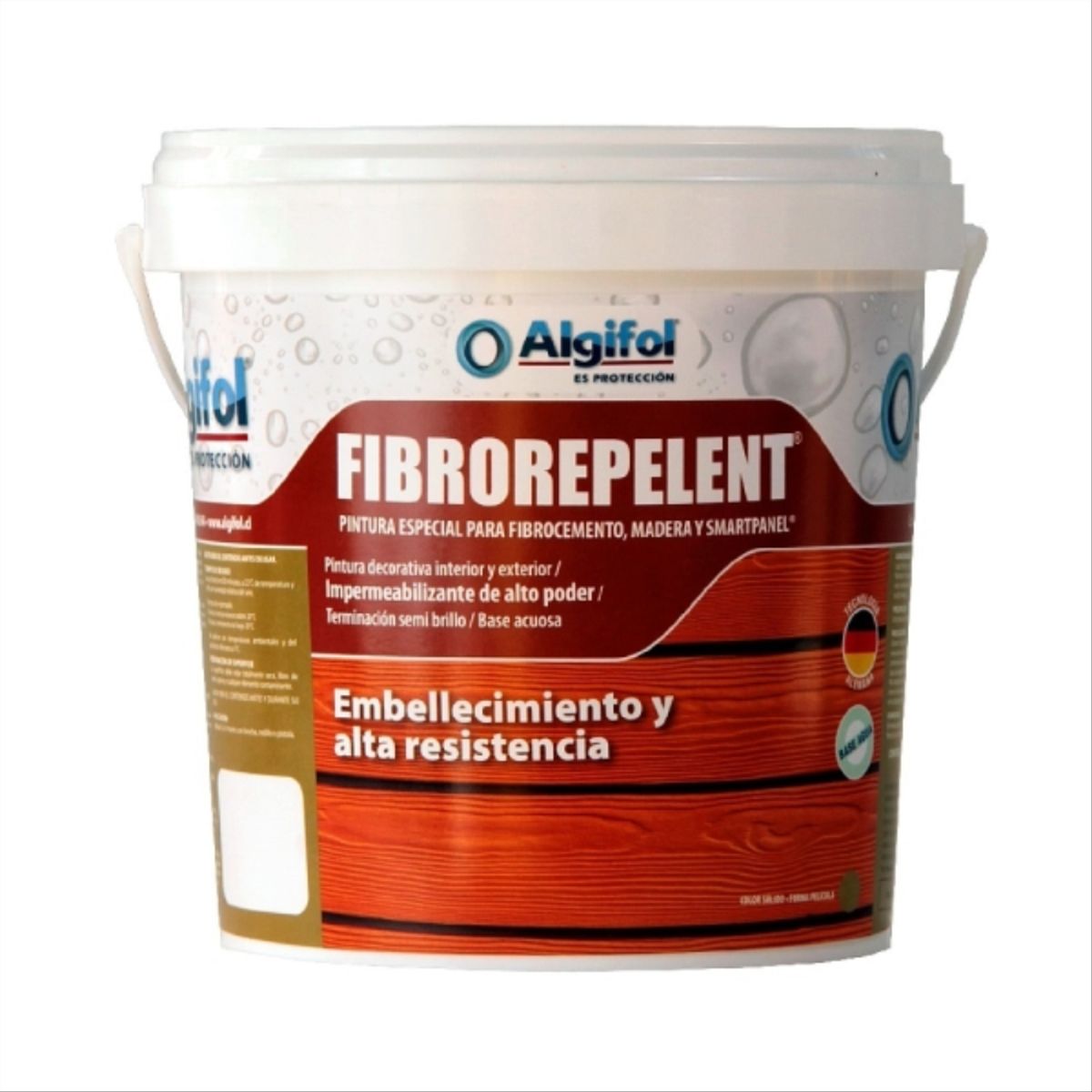 Pintura fibrorepelente caoba 1 gal, marca ALGIFOL - Foto 2