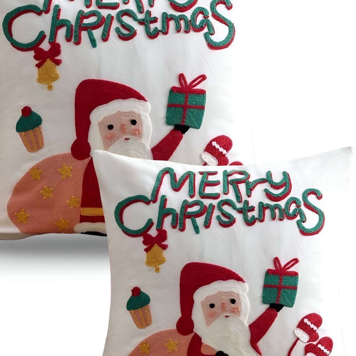 GENERICO - JUEGO DE 2 FUNDAS DE COJIN PARA NAVIDAD K9