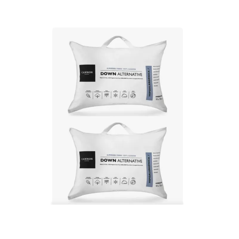 CANNON HOME - Almohadas par 2 Dow 240 Hilos Premium 50 X 70 Cannon Color Blanco