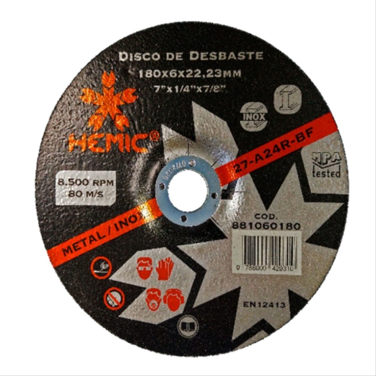 HEMIC - Disco de Desbaste HEMIC 180x6x22,23mm