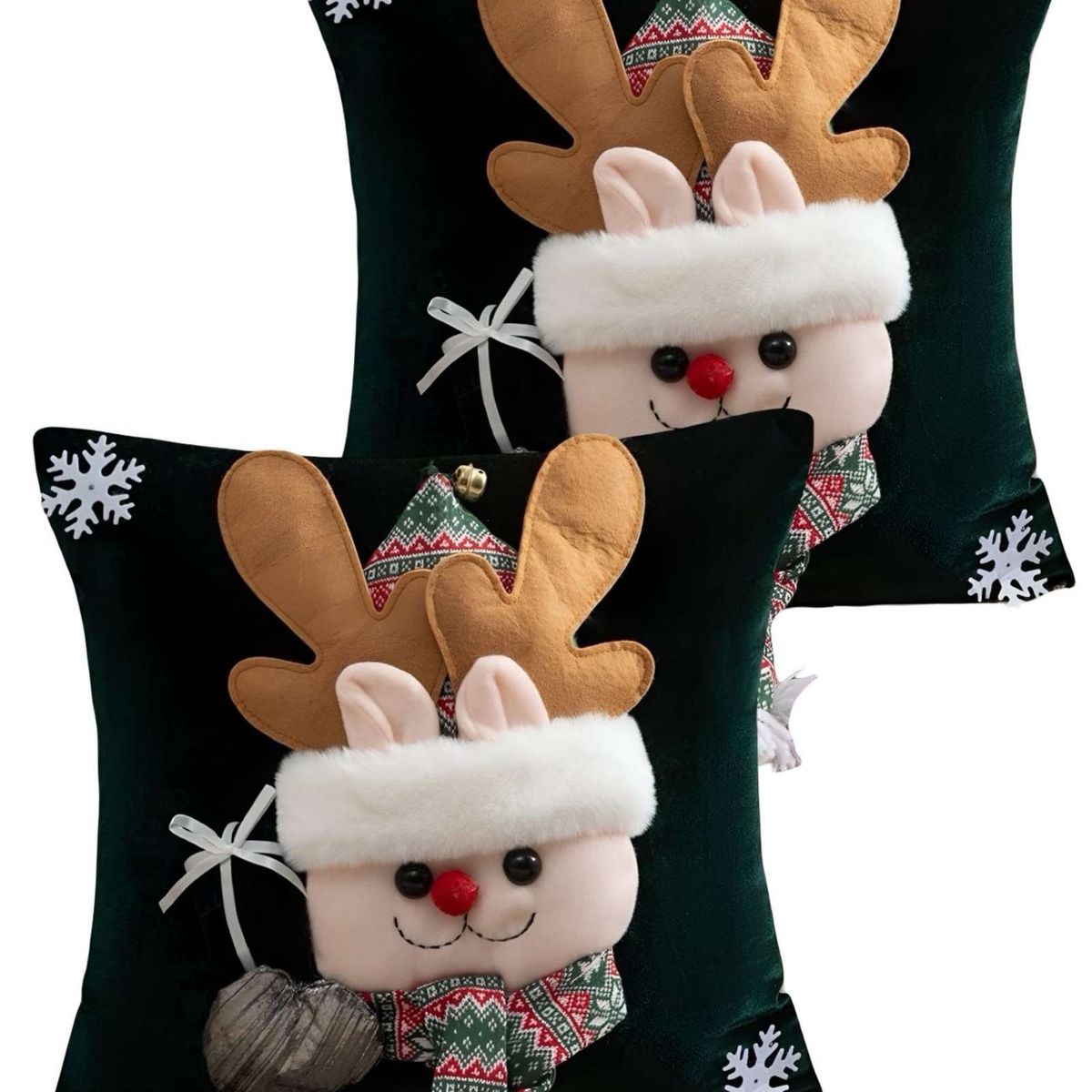 GENERICO - JUEGO DE 2 FUNDAS DE COJIN PARA NAVIDAD 3D   B21