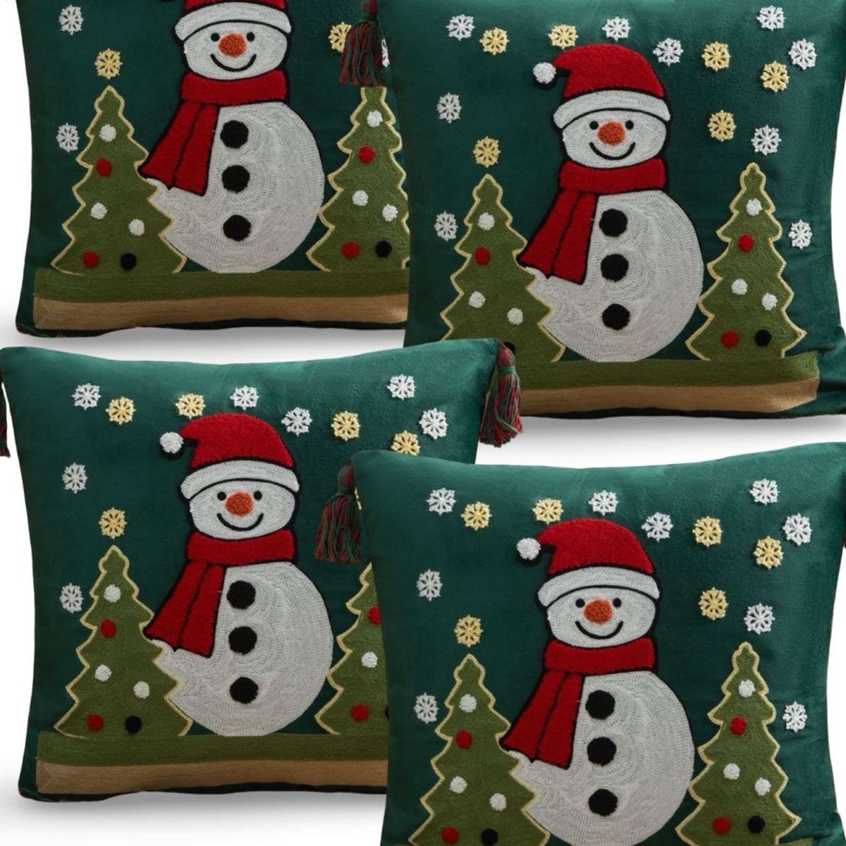 GENERICO - JUEGO DE 4 FUNDAS DE COJIN PARA NAVIDAD A8