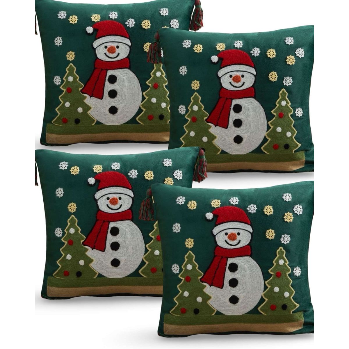GENERICO - JUEGO DE 4 FUNDAS DE COJIN PARA NAVIDAD A8