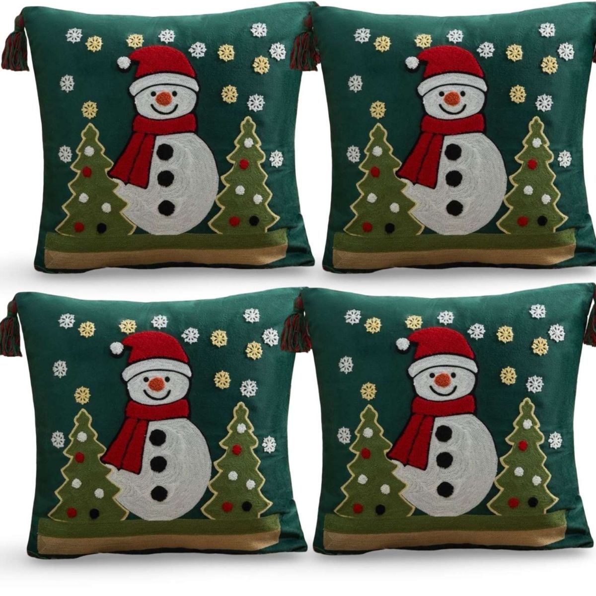 GENERICO - JUEGO DE 4 FUNDAS DE COJIN PARA NAVIDAD A8