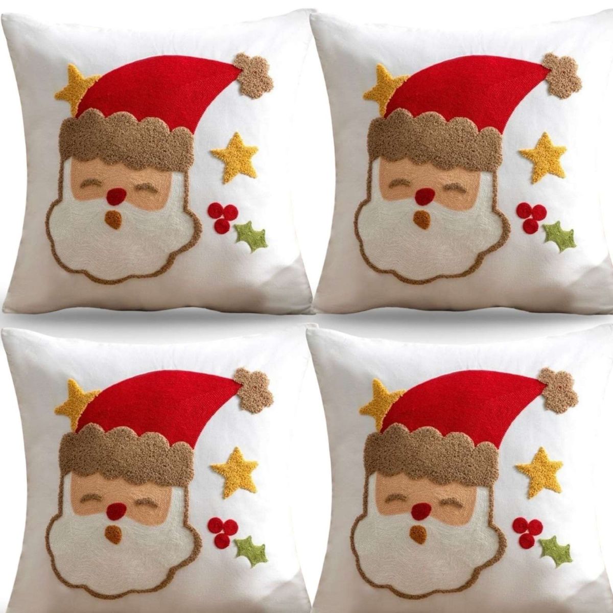 GENERICO - JUEGO DE 4 FUNDAS DE COJIN PARA NAVIDAD K19