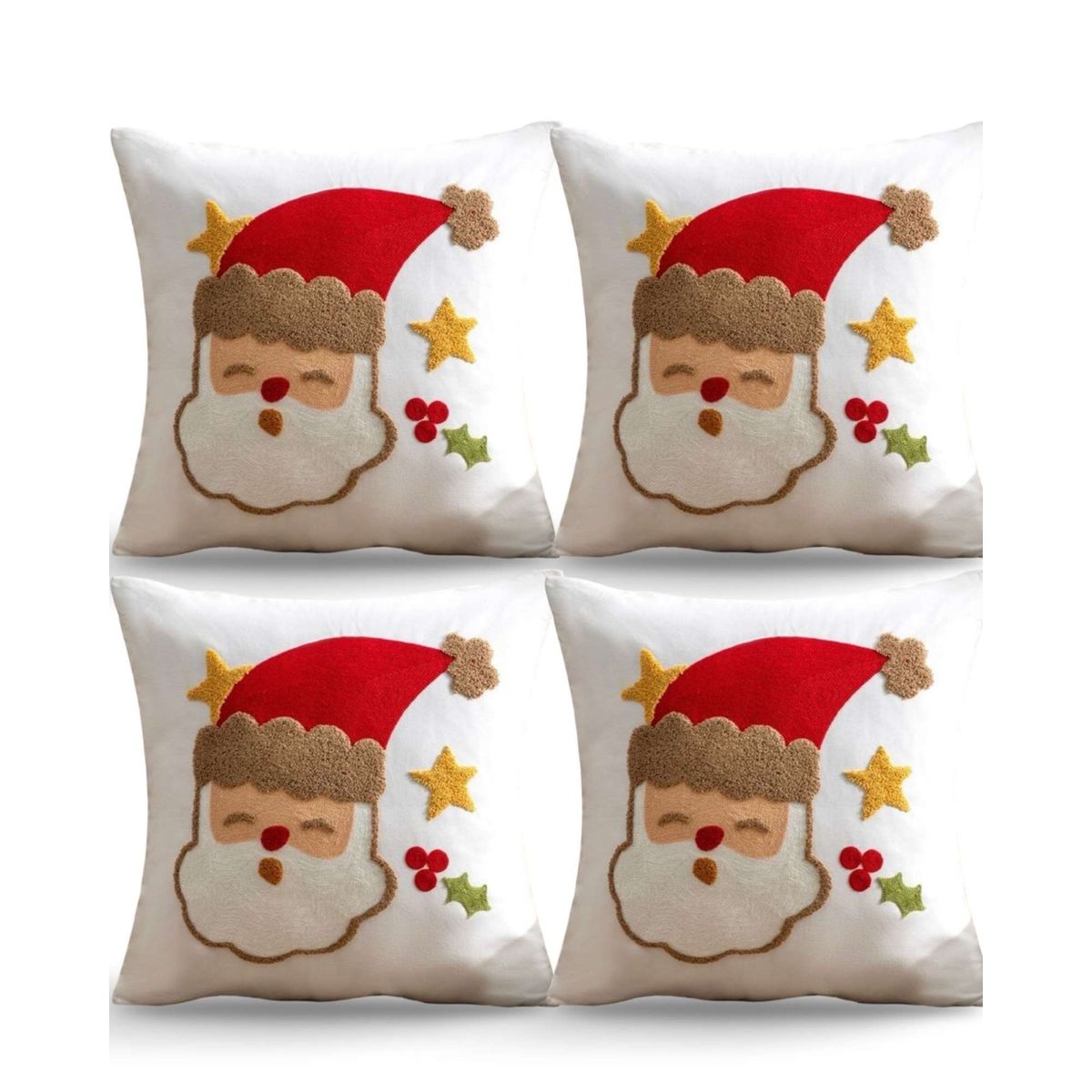 GENERICO - JUEGO DE 4 FUNDAS DE COJIN PARA NAVIDAD K19